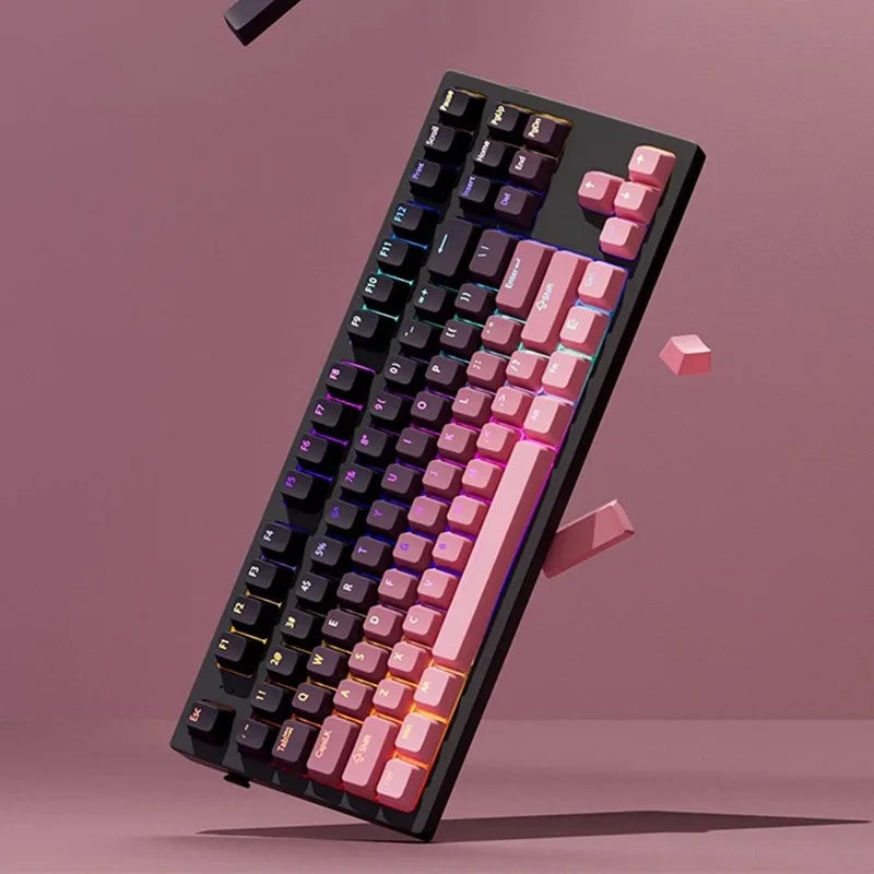 130 Keys Gradient Lucky Red RGB Backlit Shine Through Keycaps OEM Profile Double Shot PBT Keycaps for MX Switches Gamer Keyboard