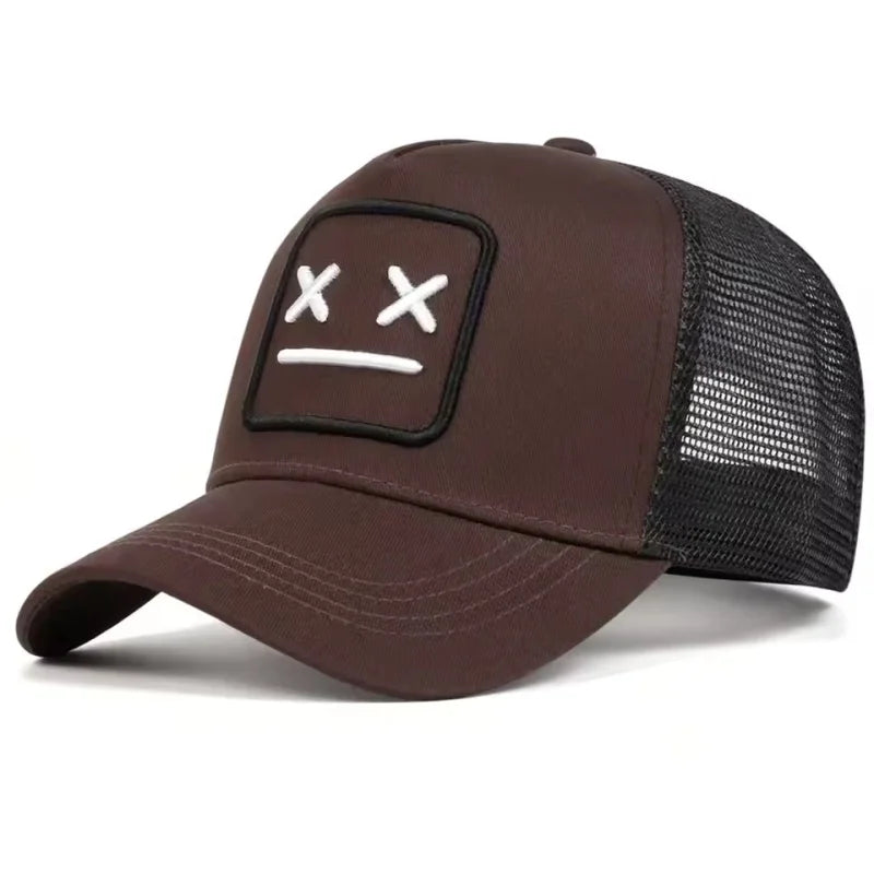 Unisex XX Haftowane czapki z daszkiem typu baseballowego z siateczką, regulowane czapki codzienne, wiosenne i letnie czapki chroniące przed słońcem na świeżym powietrzu