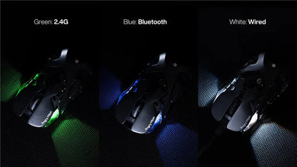 Mouse de gaming wireless Angry Miao Infinity, metalic, ultraușor, cu carcasă perforată, hot-swappable, PAW3950, Dual 8K, cu fir, tri-mode, portocaliu