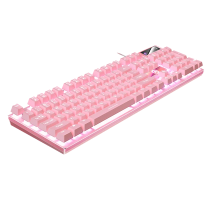 Teclado gaming USB con cable y retroiluminación, teclado gamer de 104 teclas para ordenador/portátil/PC, diseño ergonómico, accesorio gaming para oficina