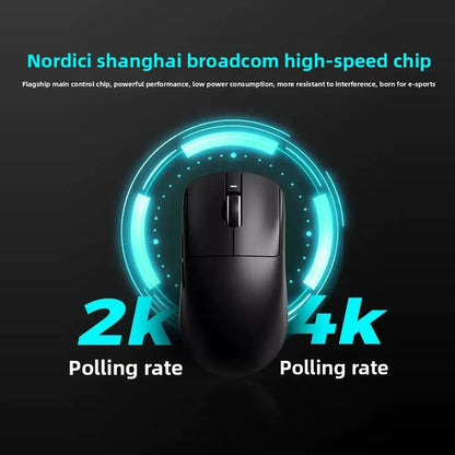 Mouse gaming ergonomic wireless VXE Dragonfly R1 ușor, senzor PAW3395, trei moduri, latență redusă, pentru PC, jucători, birou, cadou