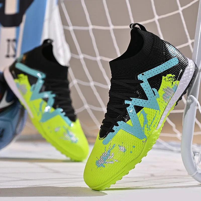 Chaussures de football pour homme, chaussures de sport professionnelles, crampons FG à crampons longs pour homme, chaussures de sport d'extérieur, chaussures d'entraînement, chaussures antidérapantes
