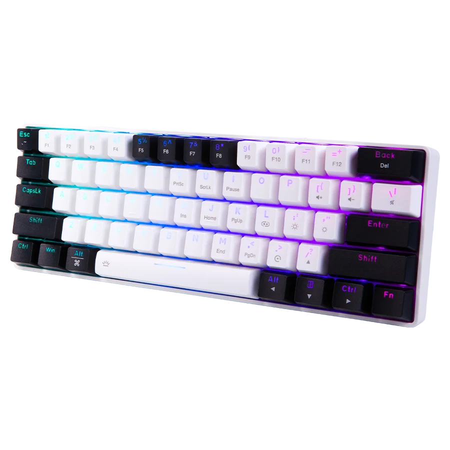 DAREU EK861S RGB Wired Mechanical Keyboard 61 Keys Red Switches ABS Keycaps N-key Rollover with Magnetic Feet