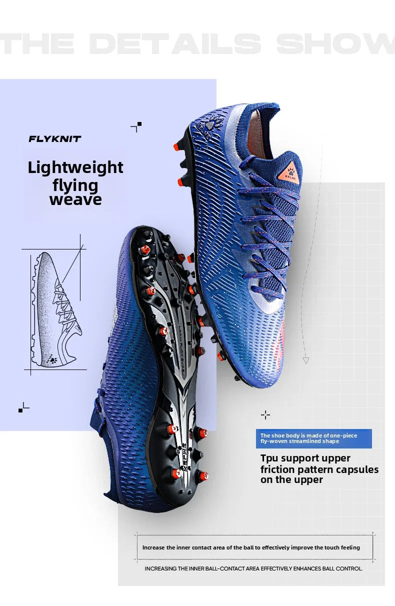 Chaussures de football professionnelles pour adultes Kelme Tf Nail Breaking, chaussures d'entraînement pour jeunes, chaussures de football Mg antidérapantes pour match