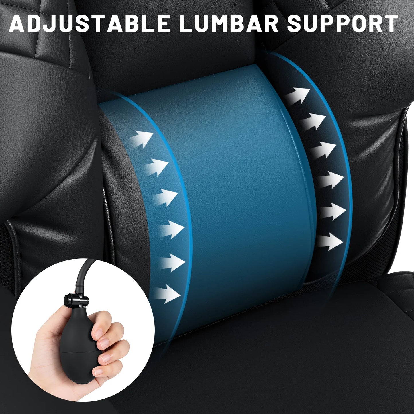 Executive Office Chair with Foot Rest and Waist Lumber Support, Ergonomic Gaming Chair with Adjustable Height Headrest for Home
