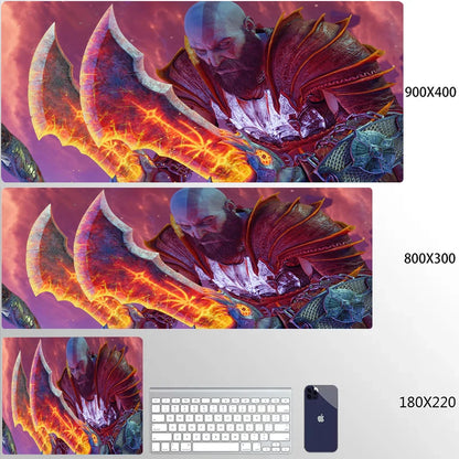 Large Mouse Pad G-God of War Pc Gamer Cabinet Keyboard Computer Game Desk Mat 900x400 Table Rug Gaming Accessories Xxl Mousepad