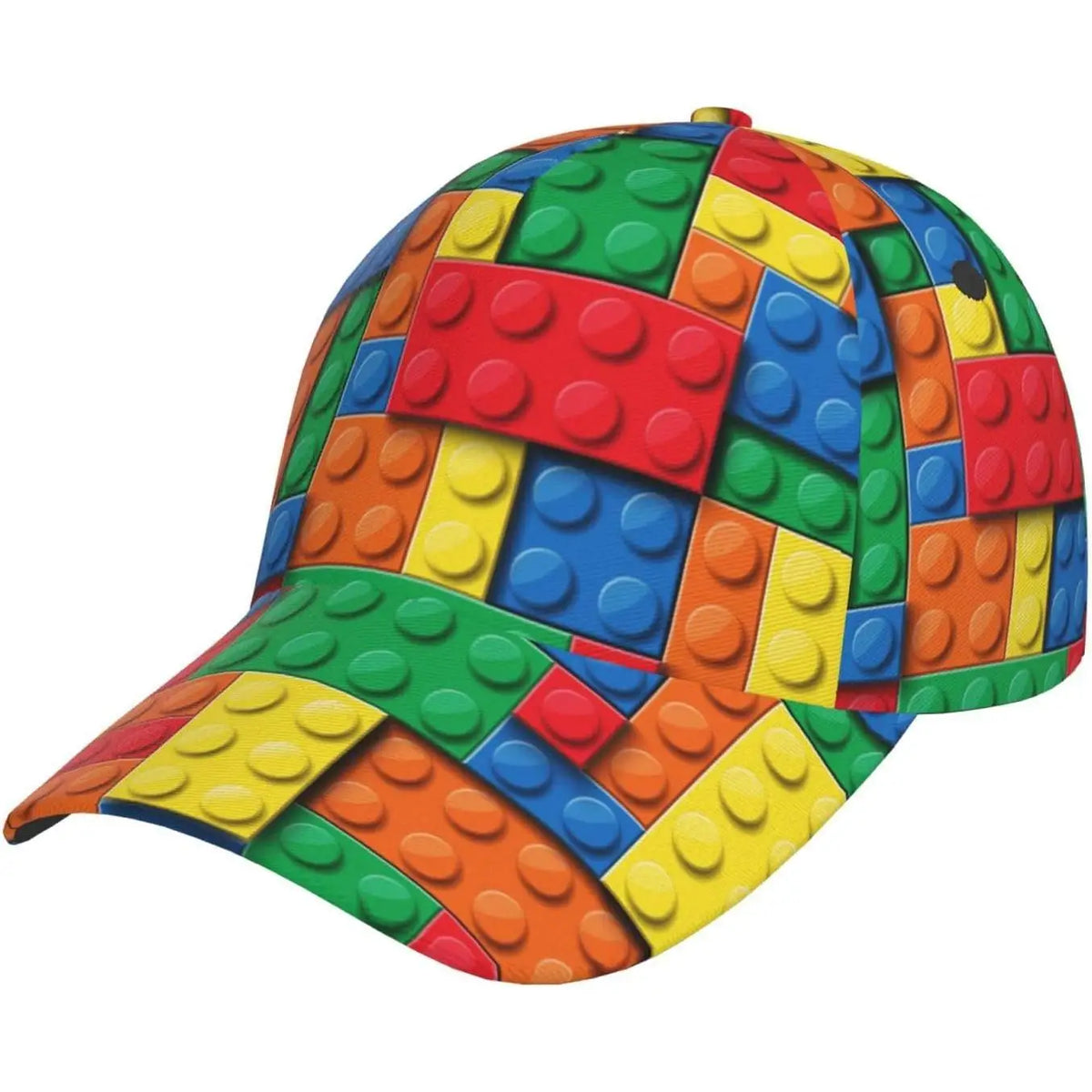 Zabawna czapka z daszkiem z nadrukiem klocków dla kobiet i mężczyzn, regulowana czapka typu snapback z brokatem, modna czapka z daszkiem