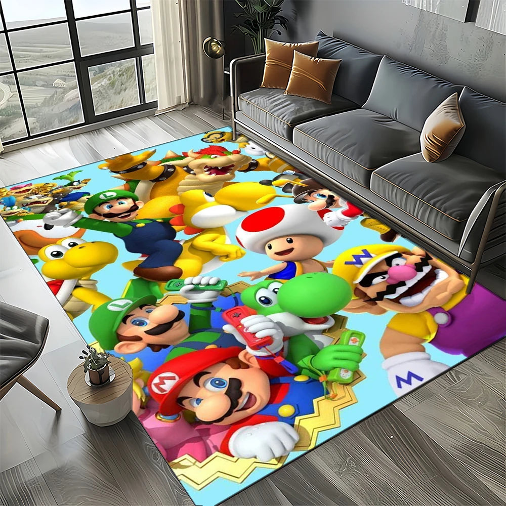 Retro koberec s motivem Mario, koberec do obývacího pokoje, ložnice, na pohovku, rohožka, dekorace, podlahová podložka pro děti