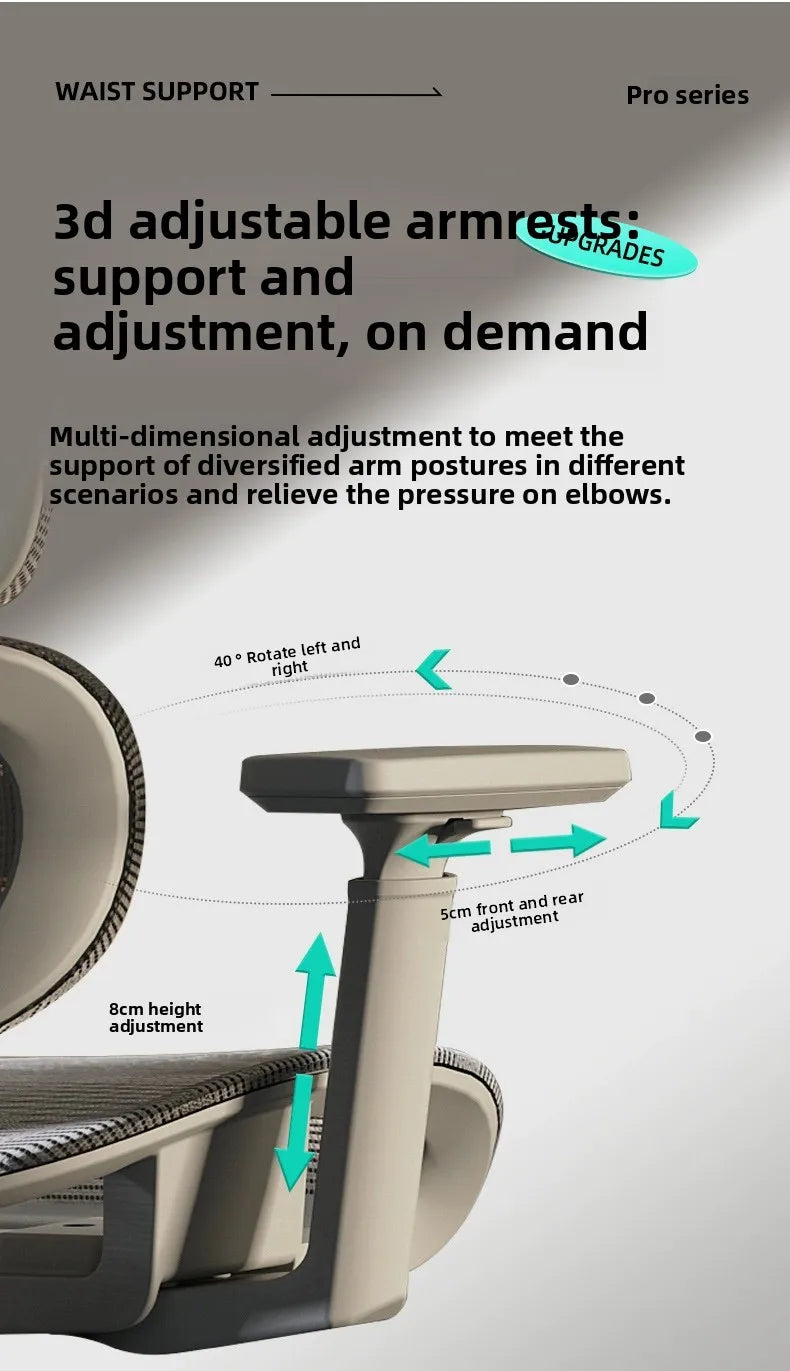 Breathable Ergonomic Office Computer Chair Reclining Gaming Chair Comfort Lumbar Support Long Sitting Adjustable Swivel Design