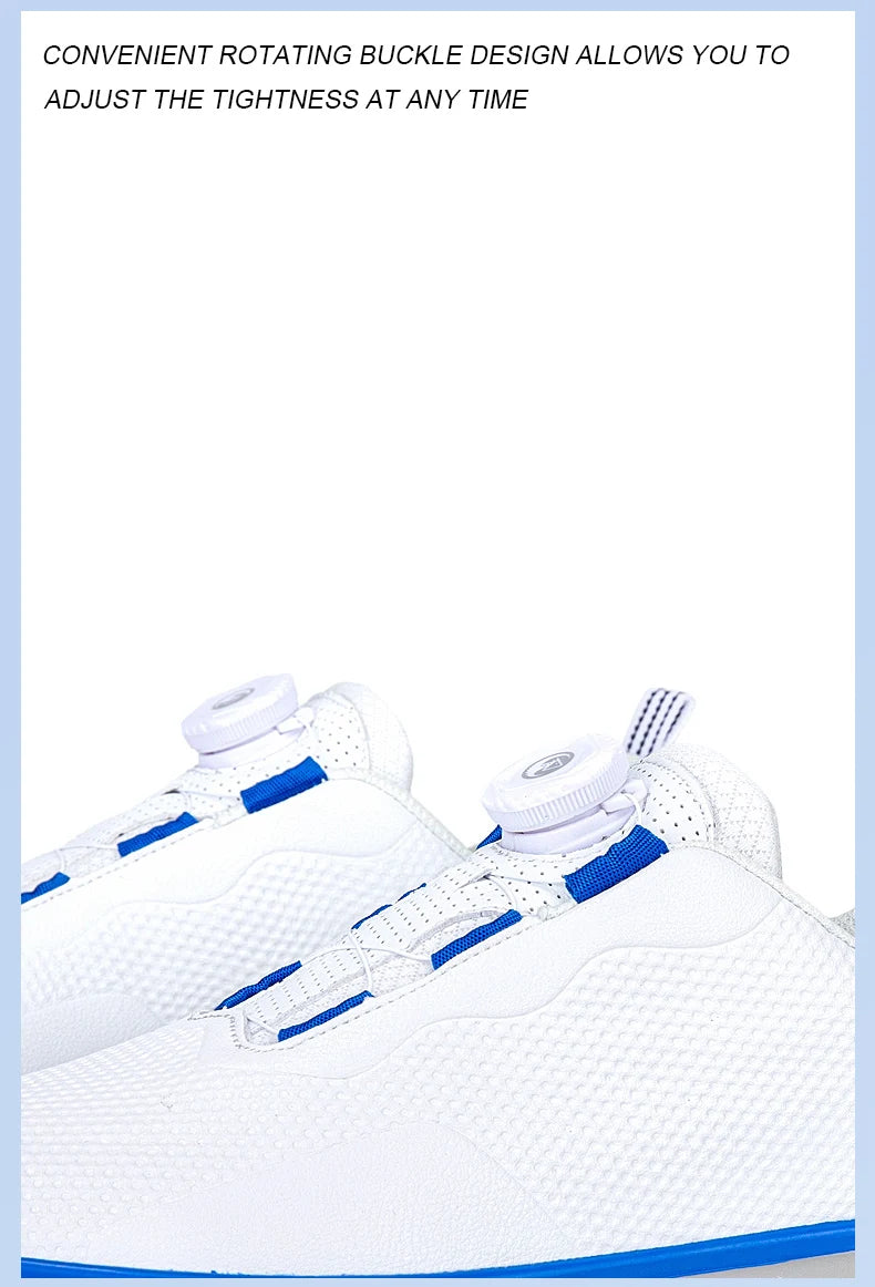 Paar Golfschuhe für Herren, weiß, wasserdicht, mit drehbarer Schnalle, Fitness, ohne Spikes, rutschfest, Golf, Golfer, Training, Golf-Sneaker, Damen