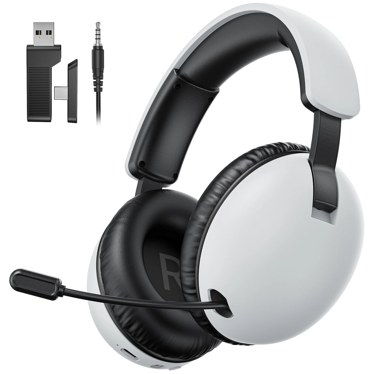 Auscultadores Gaming Sem Fios Acinaci BL500 2.4G Bluetooth 5.3 e com Fio – Microfone com Cancelamento de Ruído, Bateria de 30H, Drivers de 50mm para PC, PS5, PS4