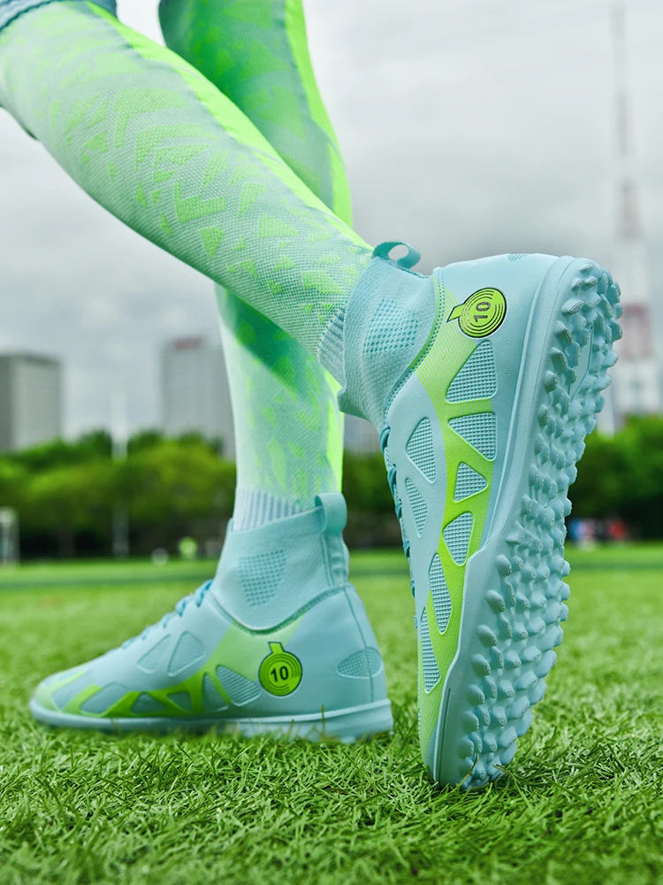 Professional Sports Football Shoes TF Broken Nail Teenagers Durable Wear Resisting Training Shoes Adult High-Tops Soccer Shoes