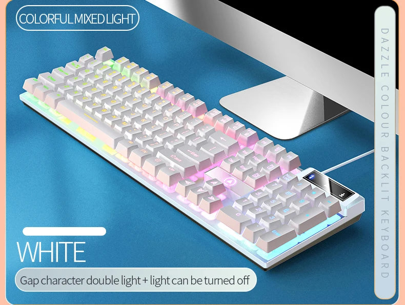YINDIAO K500 Wired Gaming Keyboard for Laptop Desktops PC Computer Office Accessories Low Profile Gamer Keyboards with Numpad