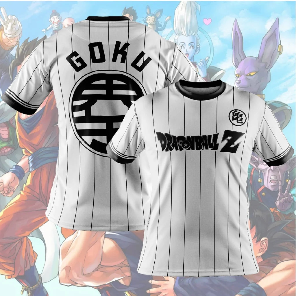 T-shirt Dragon Ball para Criança, Top Tee com Figuras de Anime Son Goku Super Saiyan, T-shirt para Rapaz, Roupa Infantil de Verão de Manga Curta
