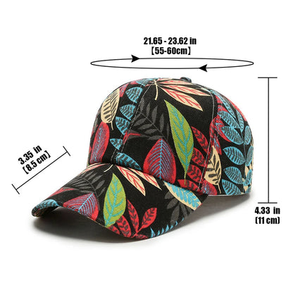 Forår og sommer – unisex-mode i koreansk stil med bladmønster – baseballkasketter med skygge