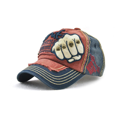 Boné de Basebol de Moda para Desporto e Ar Livre, Boné Casual de Sol, Gorras Hip Hop, Tamanho Único Ajustável Unissexo, Patch de Punho com Rebites