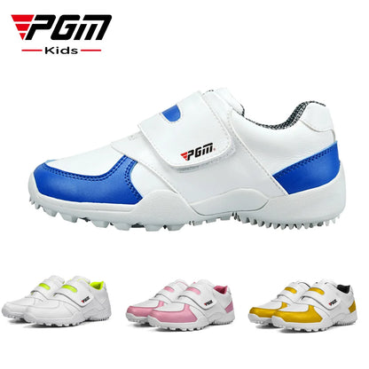 PGM Children Girls Boys Golf Shoes Anti-skid Leather Outdoor Kids Sneakers Sports Shoes XZ054