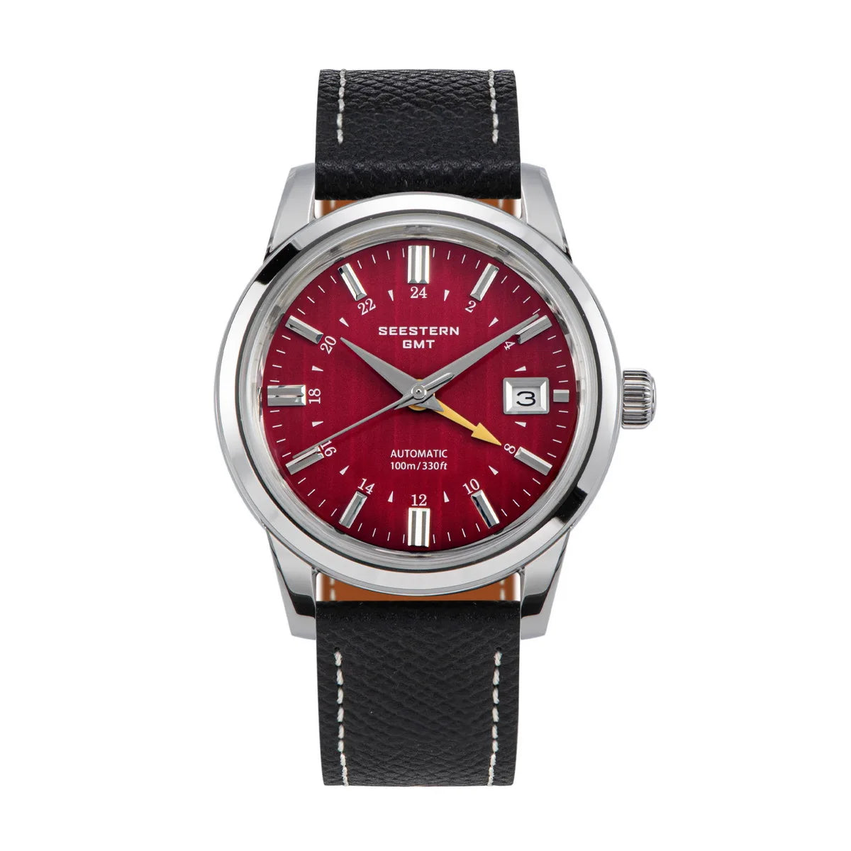 SEESTERN Men's Automatic Mechanical Wristwatch NH34 GMT Movement 10bar Waterproof Domed Sapphire Crystal Watch Limited S446 New