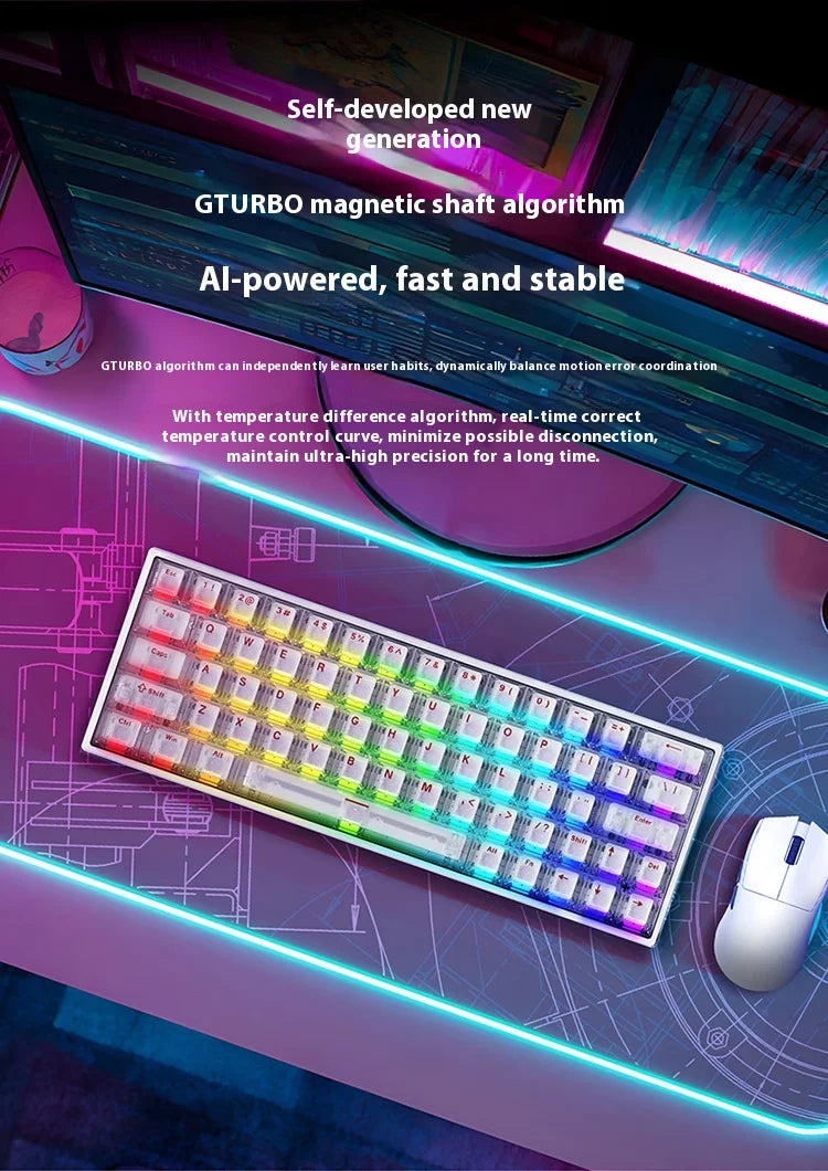 IROK ND63 Max ND63 Ultra ND68 Pro Gaming Magnetic Mechanical Keyboard 60% Layout RT0.001mm 8K 0.125ms Delay Wired Gamer Keyboard