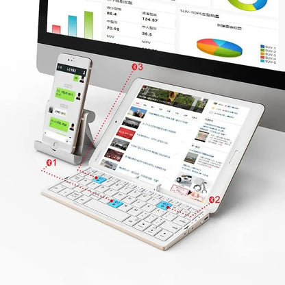Tastiera pieghevole Bluetooth ricaricabile Jomaa per laptop, iPad e telefono – mini tastiera pieghevole portatile