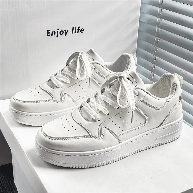 Chaussures pour hommes printemps-été, nouvelles baskets respirantes, chaussures blanches tendance et polyvalentes à semelle épaisse pour hommes, chaussures de sport et décontractées