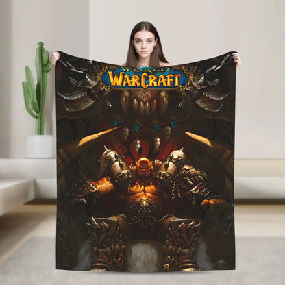 WOW World of Warcraft Arthas Retro Game Blanket  Soft Plush Bedding Throws For Home Decor Travel Flannel Bedspread Bed Cover