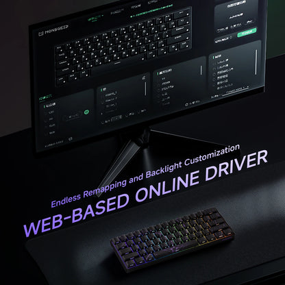 Teclado mecánico MONSGEEK FUN60 PRO&MAX HE con interruptores magnéticos, teclado gaming inalámbrico 60%, Rapid Trigger 8K ARGB personalizable