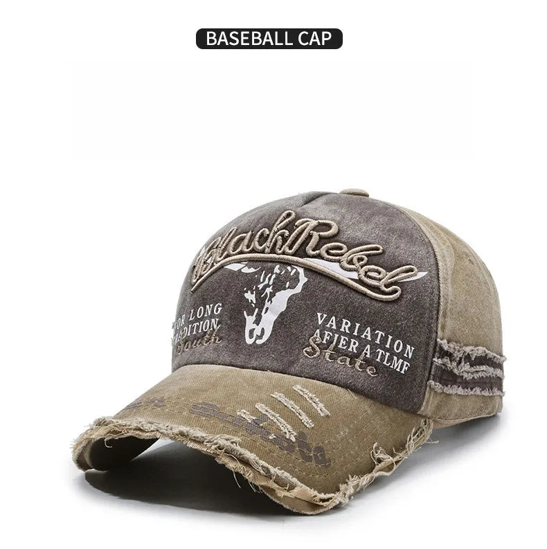New Cool Fashion Men Washed Cotton Baseball Cap Retro Four Seasons Male Outdoor Sport Cap Hat For Men Accessory