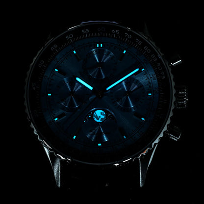 Sugess Chronograph Watch of Man ST1908 Swanneck Movement Mechanical Moonphase Wristwatches Waterproof Calendar Vintage New S468