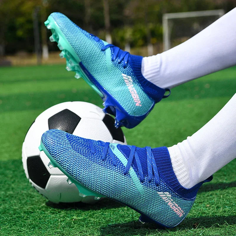 Chaussures de football pour homme, chaussures de foot professionnelles, crampons, futsal, femmes, unisexe, ultralégères, de haute qualité, baskets TF/FG