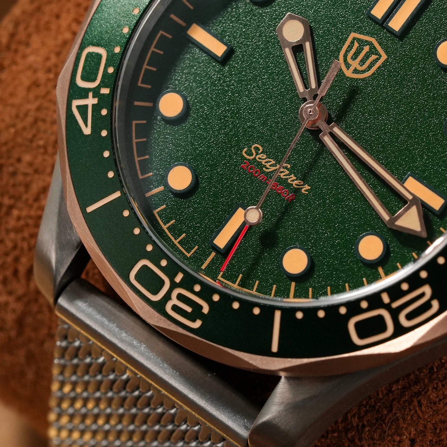 Watchdives 42mm Seafarer Grade 2 Titanium NTTD Dive Watch WD007Q V2 VH31 Sweep Second Quartz Movement Luminous Sapphire Watches