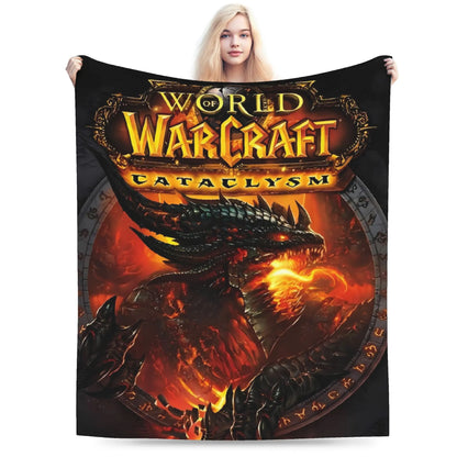 WOW World of Warcraft Arthas Retro Game Blanket  Soft Plush Bedding Throws For Home Decor Travel Flannel Bedspread Bed Cover