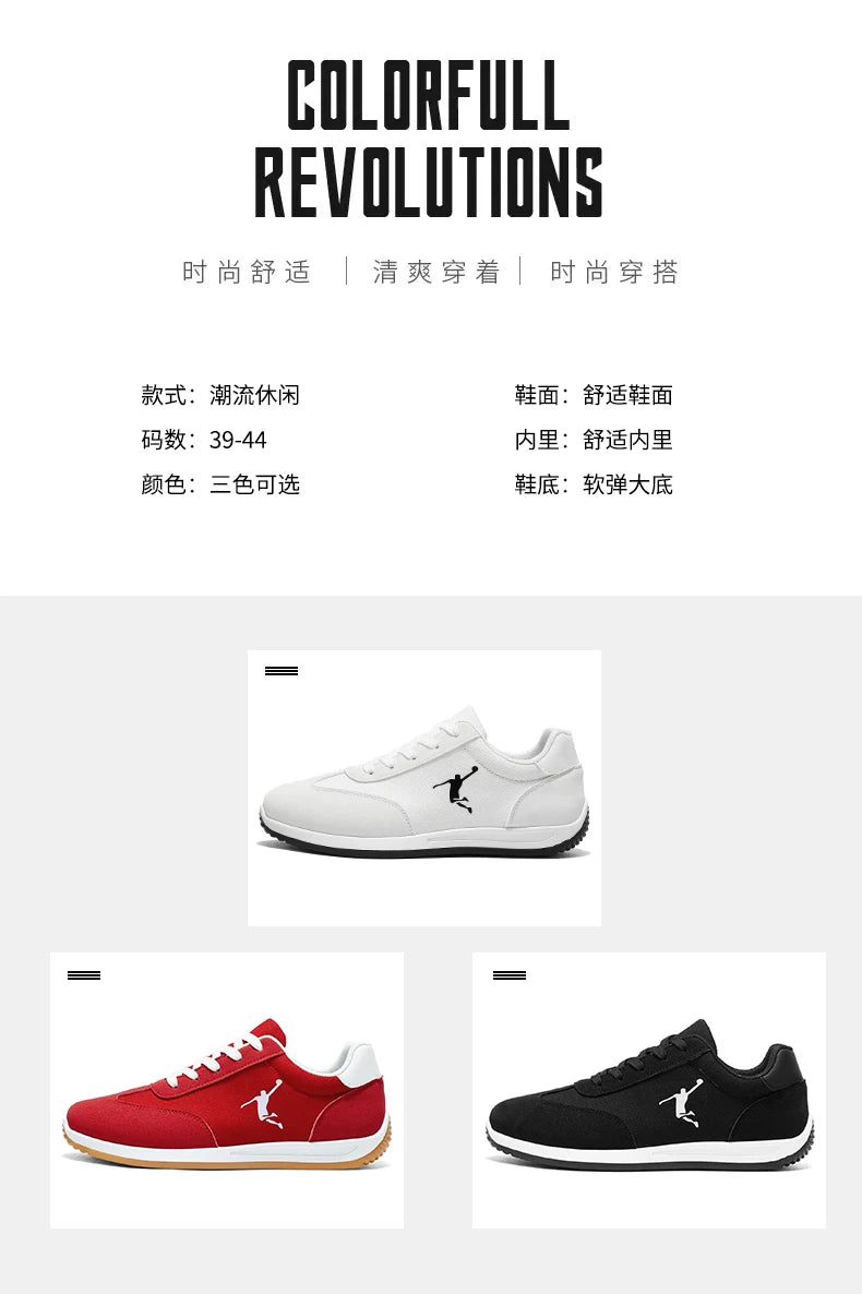 Men's Shoes, Spring and Autumn Trendy Styles, New Cross-Border Models, White, Black, Red Sneakers, Soft-Soled Breathable Men's Low-Top Versatile Casual Shoes