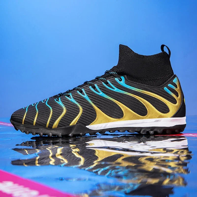 Men Soccer Shoes Sport FG/TF Outdoor Football Boots Training Boys Match Non Slip Long Spikes Cleats Indoor Futsal Comfortable
