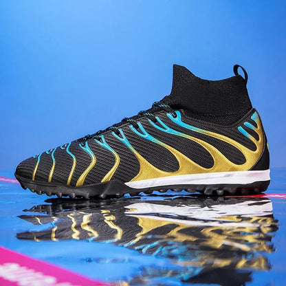 Men Soccer Shoes Sport FG/TF Outdoor Football Boots Training Boys Match Non Slip Long Spikes Cleats Indoor Futsal Comfortable