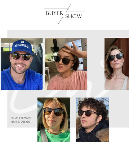 LM Retro kulaté sluneční brýle pro ženy a muže, ultralehké, TR90, polarizované, unisex, brýle na řízení, vintage sluneční brýle, UV400, Gafas De Sol