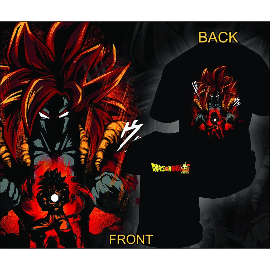 2026 Summer New Dragon Ball Super Gogeta Men's T-Shirt Black Blue Aura 100% Cotton Oversized Breathable Casual Short Sleeve Tee