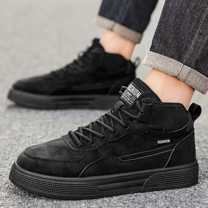 Breathable men's casual shoes, skate shoes, mid-top men's shoes, breathable and versatile sports shoes, suitable for wearing all