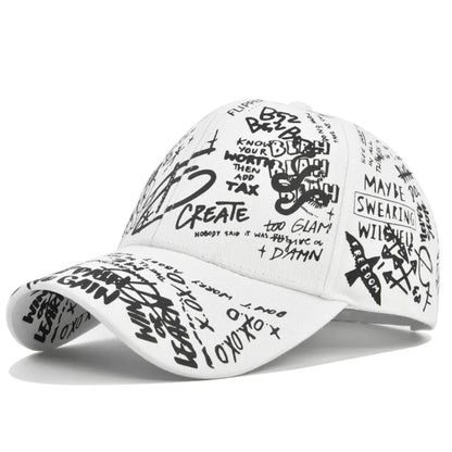 Cappellino da baseball unisex alla moda con stampa graffiti - Cappellino alla moda con visiera dipinta a colori vivaci