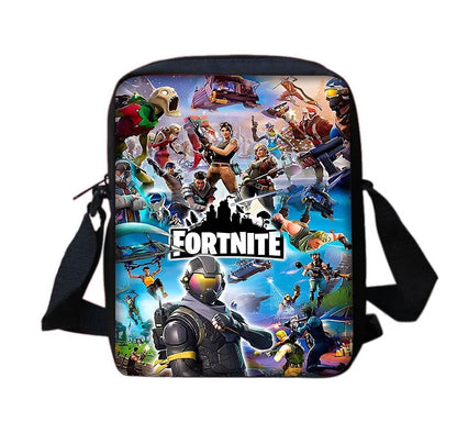 Mochila Escolar Infantil com Mala de Ombro e Estojos para Lápis, Malas Escolares com Design Hot Game-F-FortniteS para Rapazes e Raparigas, Melhor Presente