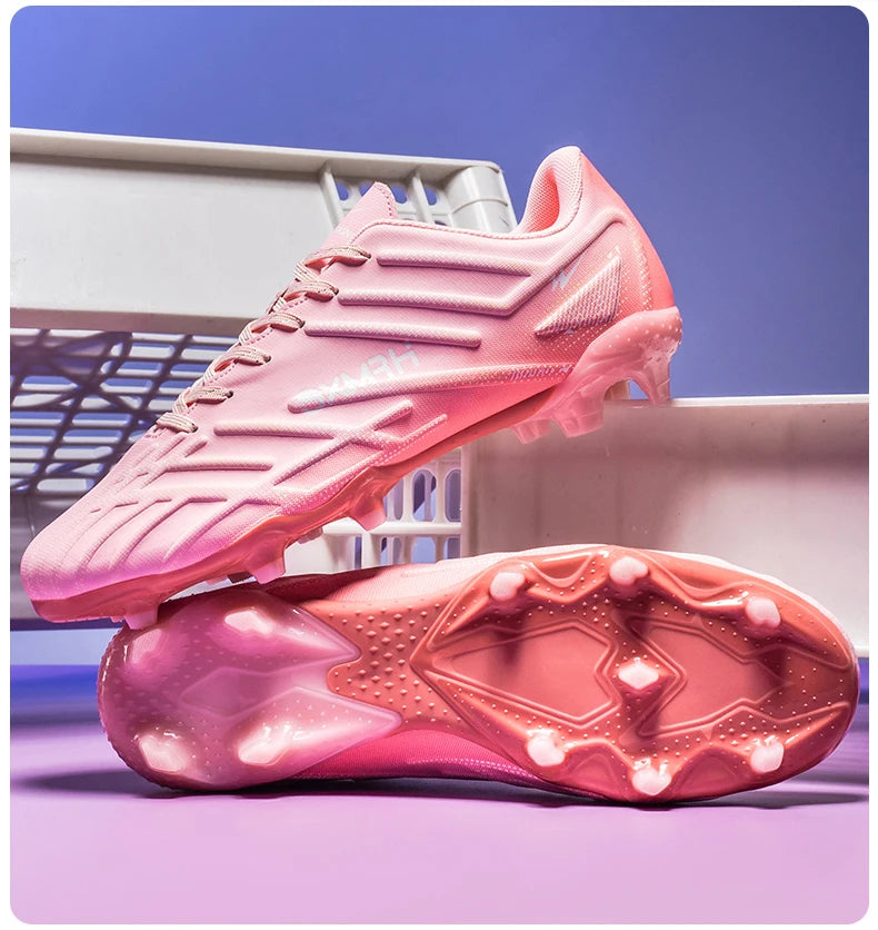 Chaussures de football Double Star Adult Youth AG : crampons antidérapants et résistants pour gazon artificiel et naturel, pour l'entraînement et les matchs, hommes et femmes