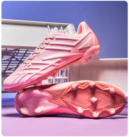 Chaussures de football Double Star Adult Youth AG : crampons antidérapants et résistants pour gazon artificiel et naturel, pour l'entraînement et les matchs, hommes et femmes