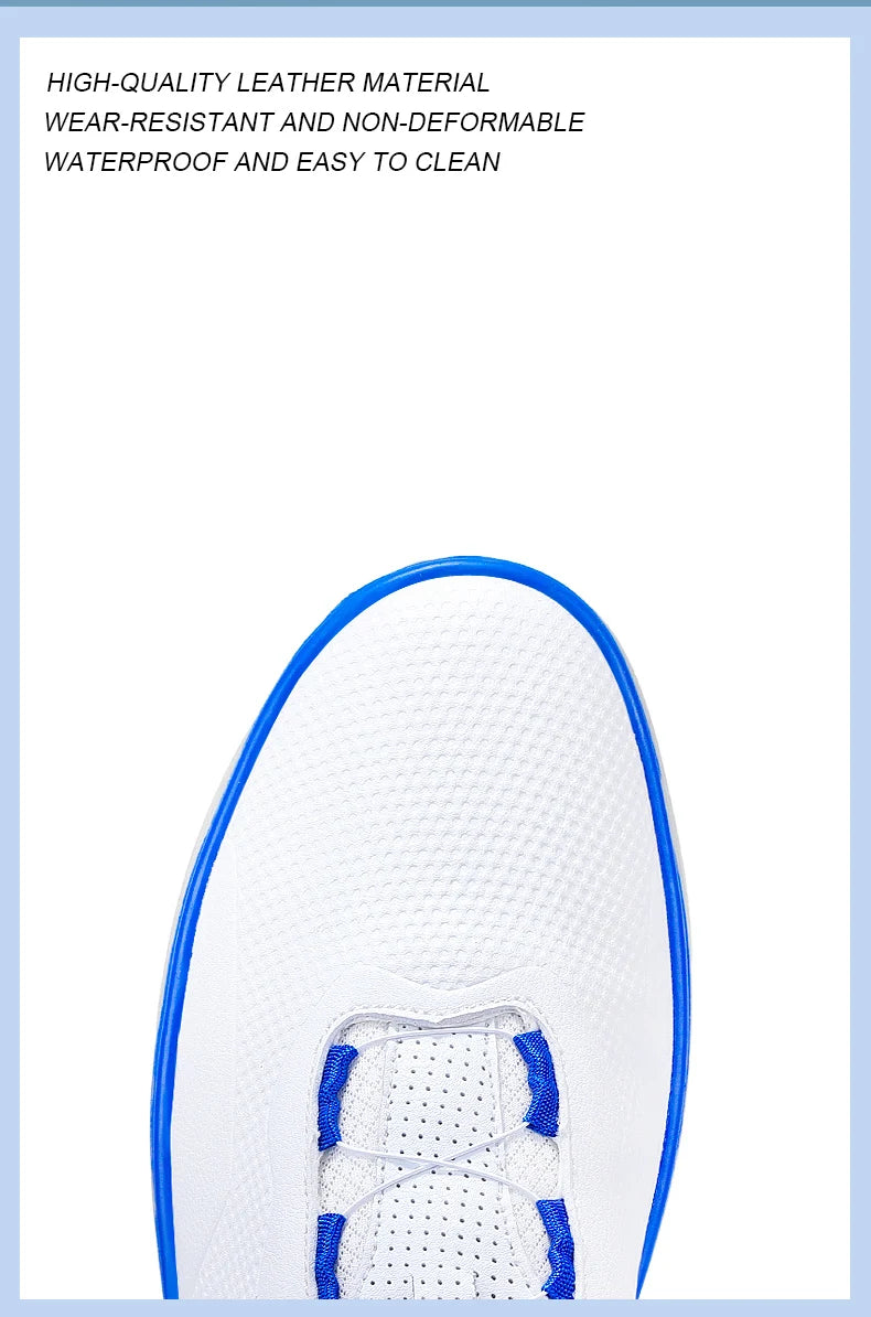 Paar Golfschuhe für Herren, weiß, wasserdicht, mit drehbarer Schnalle, Fitness, ohne Spikes, rutschfest, Golf, Golfer, Training, Golf-Sneaker, Damen