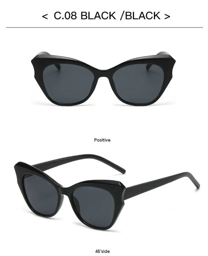 Módní sluneční brýle Cat Eye pro ženy, vintage sluneční brýle, dámské brýle s rámem Cateye, zrcadlové, retro, luxusní, cestovní, s přechodem barev, Oculos De Sol