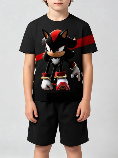 Men T Shirt Women Tee Boys Girls Top Adults Children Parent Child quick dry kid Tshirts Sonic Hedgehog Anime Peripheral Shirt