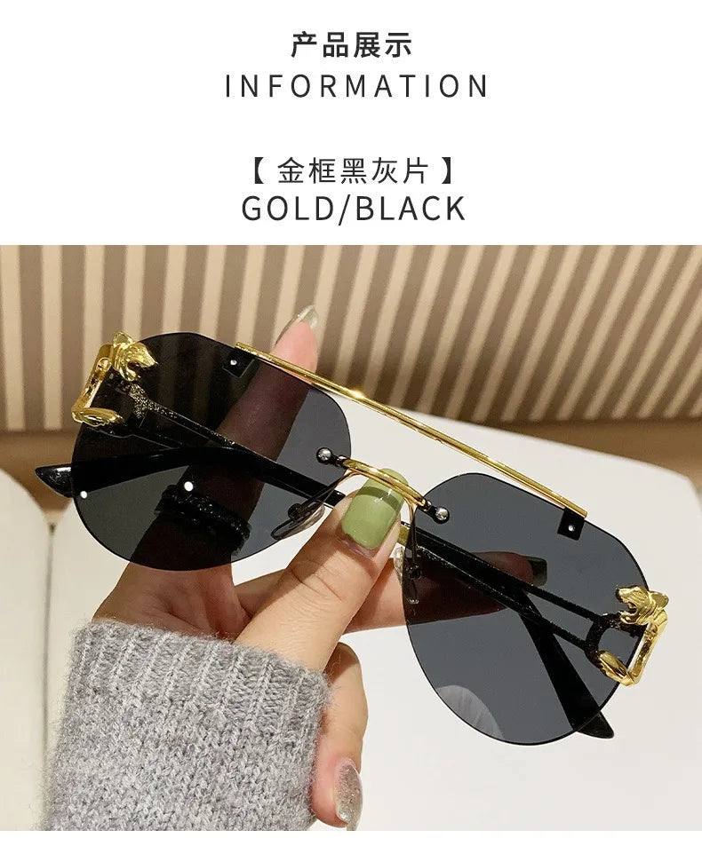 Dámské sluneční brýle bez obrouček, luxusní značkové, vintage, UV400, pánské sluneční brýle, Lunette, Shades De Soleil, Femme, Gafas De Sol Mujer, Lentes
