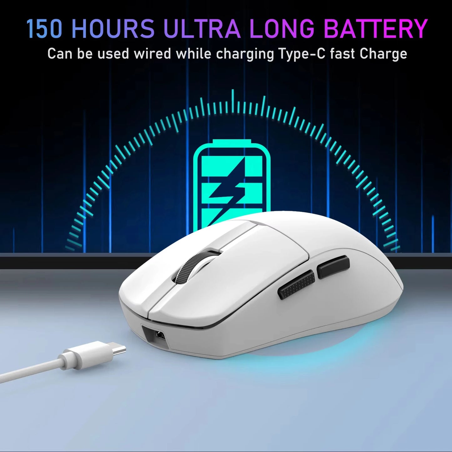 E-YOOSO Portable Ultra Lightweight Mouse Wired Mouse Tri-Mode 2.4G /BT/USB-C Rechargeable Computer Mouse for Laptop/PC/Mac