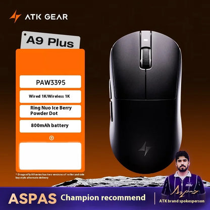 Mouse da gaming wireless ATK A9 Ultra Tri Mode 8K, 53g, ultraleggero, A9/A9 SE/A9 Plus/A9 Pro, mouse da gaming e-sport per PC, regalo personalizzato