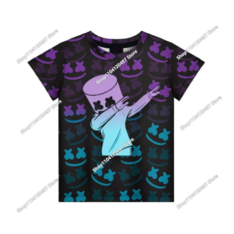 Fortnite Adult Children's Clothing 3D Digital Printing Loose Large Size Short-sleeved T-shirt Kids Summer Tee Tops