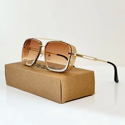 2025 Steampunk Sunglasses For Men Retro Square Punk Sunglasses Women Trendy Luxury Fashion Glasses Gafas De Sol Hombre Zonnebril